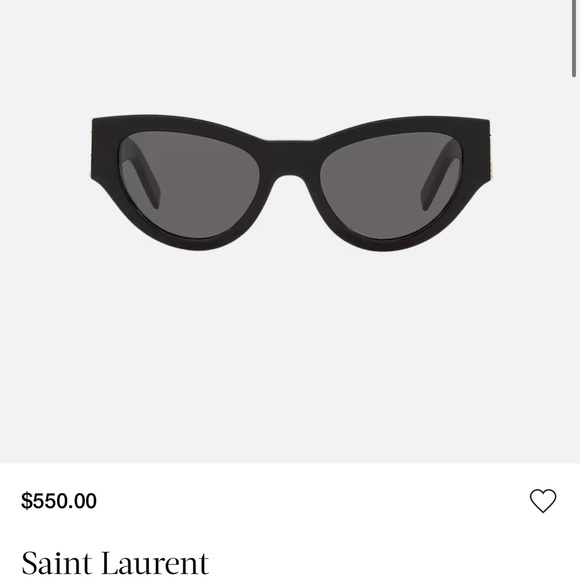 Saint Laurent Black Cat-Eye Sunglasses with Gold Accent - Picture 2 of 3